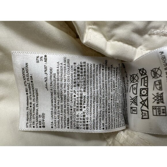 GAP Girlfriend‎ Chino Pants Beige Stripe 6 Straight Leg Casual Minimalist Y2K - Picture 9 of 15